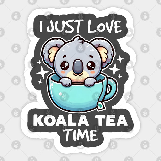 I Just Love Koala Tea Time Sticker by DetourShirts